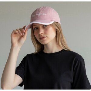Champion Womens Dust Pink Adjustable Cap With White Trim Baseball Hat Golf Sun